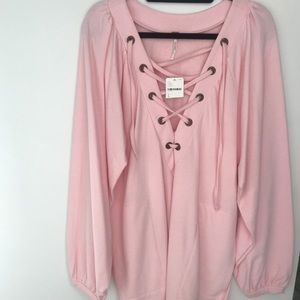 Free people pink sweatshirt dress